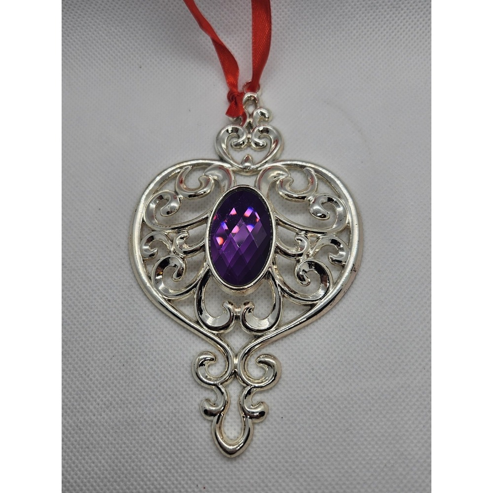 Lenox‎ Purple Center Silver Plated Spire Ornament Sparkles!